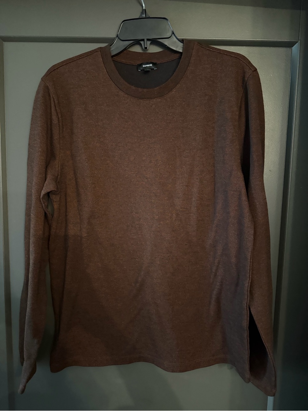 Express Men's Brown Long Sleeve Crewneck Sweater size Small